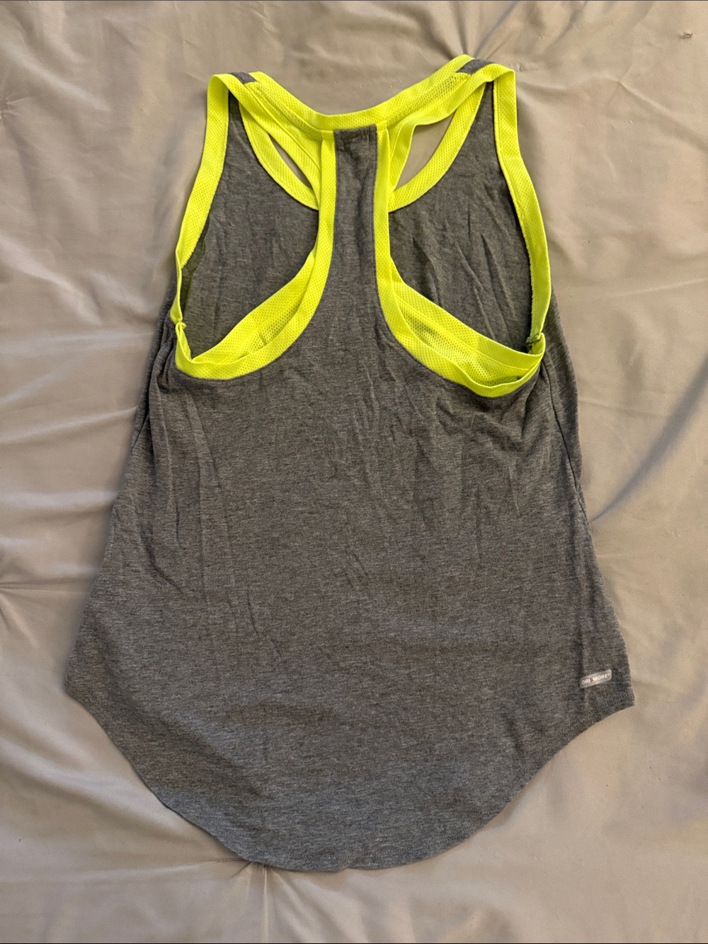 Danskin Gray Racerback Tank with Neon Yellow Trim - Picture 3 of 3